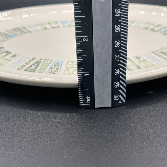 Vtg TST Colorcraft Jamaica Bay Atomic Starburst Oval Platter - Picture 8 of 8